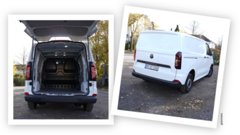 VW Transpoter Ansicht Heck und Kofferraum